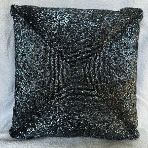 Cynthia Rowley Blue Beaded Decorative Throw Pillow